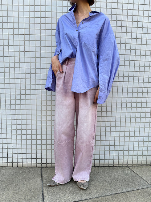 HIGH RISE TUCK WIDE PANTS / PINK /Y252-31064